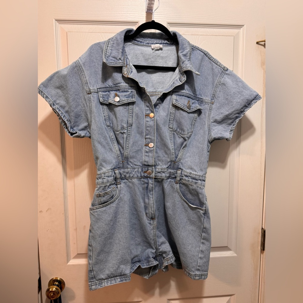 Lelis Denim Romper Size L